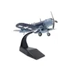 1 72 Diecast Fighter Model Souvenir Tabletop Decor with Display Stand Miniature Toys Retro Plane Model for Bar Cafe Office Shelf 240115