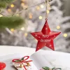 New Banners Streamers Confetti 1pc Christmas Decoration Tree Christmas Tree Pendant Iron Art Pentagon Vintage Iron Painted Ornaments Xmas Bell Home Decoration