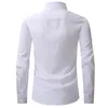 Dress Business Soild Long Sleeved Anti-Wrinkle Stretch Slim Elastic Fit Male Men Social Formal Shirt USA SIZE S-2XL 240116