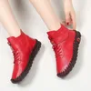 Winter Fur Booties Slip On Shoes For Women Lace Up High Top Sneakers Casual Leather Orthopedic Shockproof Ladies Trainers 240115