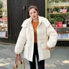 Damen-Trenchmäntel, Winterjacke, 2024, Damenmode, Lamm-Fleece, getäfelt, dicke Baumwolle, Parkas, koreanischer mittellanger Taillenmantel, winddicht, groß