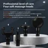 Botão estilo mini fáscia pistola de massagem muscular massageador arma de impacto instrumento de massagem de corpo inteiro vem com 4 cabeças acessórias 240116