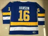 Movie Hanson Brothers Charlestown Chiefs #16 Jack Hanson #17 Steve #18 Jeff Hanson #7 Reggie DUNLOP Shot Hockey Jerseys
