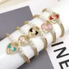 Bracelets 5Pcs Fashion Jewelry Multicolor Enamel Love Heart Charm Bracelet for Women Handmade Female Pearl Beaded Bracelet Gift