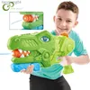 Sand Play Water Fun Children's Outdoor Dinosaur Large-capacity Pull-out Porous Water Gun Summer Swimming Pool Beach Play Toy Chase Game XPY