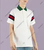 24SS Europe Mens Polos Summer Men Letter Print Polo Strip Stripe Clisling Lapel Patchwork Polo Man Designer Tops Tops Tee