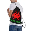 Shopping Bags Press Start Space Invaders Airplane Shooting Game Drawstring Hiking Waterproof Storage Organize Bundle Pocket Rope Bag