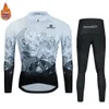 Black Winter Cycling Jacket RXKECF Bike Maillot Jersey Pants Suit Men 19D Ropa Ciclismo Fleece Bicycle Wear 240116