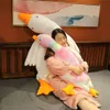 50-190 cm Giant Duck Plush Toys Fluffy Sleep Pillow Cute Animal Pchaszone łabędź gęsią miękka lalki mata dzieci dzieci urodziny 240115