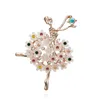 Pins Brooches Figure Brooch Creative Dancing Girl Pearl Rhinestone Painted Oil Accessory Drop Delivery Otzx1