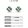 Hailer – boucles d'oreilles en forme de trèfle pour femmes, en or pur, en Moissanite cultivée en laboratoire, émeraude verte 10K 14K, 0,5 ct