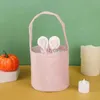 Andra evenemangsfestleveranser 10st/Lot Easter Bunny Tote Bag Rabbit Ears Basket Party Favor Box Packaging Easter Egg Box Candy Bag Söt kaninhandväskor YQ240116