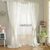 Curtain Korean Creative White Lace 3D Rose Curtains Voile Custom Window Screens For Marriage Living Room Bedroom French Window Tendevaiduryd