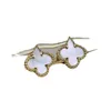 Moda Vintage 4/Four Leaf Clover Clover Charm Kolczyki z tyłu matka perłowa srebrna 18-karatowa złoto platowane agat walentynkowy Dzień Matki Weselny prezent biżuterii SPC