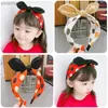 Headbands New children's polka dot fabric headband female princess rabbit ears non-slip headband cute super cute net red headwear YQ240116