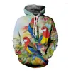 Sweats à capuche pour hommes et femmes, motif imprimé en 3D Y2k, chemise de sport amusante avec des animaux, pull-over d'oiseau, haut de vêtements