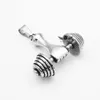 Jewelry fitness dumbbell barbell men's pendant with dumbbell titanium steel necklace in hand grip