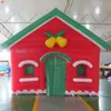 10x5m 32.8x16.4ft Free Door Ship Activités de plein air Enfants Funny Blow Up Santa Claus figure Portable Maison de Noël gonflable pour la décoration de Noël