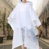 Capas de chuva reutilizáveis para áreas externas, ponchos de chuva com capuz com cordão, capa de chuva grossa para meninos e meninas de 6 a 12 anos de idade