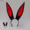 Diademas Divertido Otoño Invierno Orejas de conejos Animales de dibujos animados Cosplay Aro de pelo mullido Orejas de conejos Diademas Bandas para el cabello Estilo coreano YQ240116