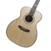 Wszystkie lite drewno {Adirondack Spruce + Honduras Rosewood} 40 -calowy OM zaokrąglony abalone Inkrustowany Folk Acoustic Acoustic Guitar