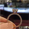 Кольцо-пасьянс Сверкающее кольцо из стерлингового серебра 925 пробы с бриллиантом In14K, заполненное золотом, белый, синий сапфир, обручальное кольцо, кольца Je Dhal0