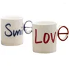 Mugs Cute Porcelain Sublimation Beautiful Creative Espresso Cups Personalized Reusable Afternoon Tea Copos De Vidro Couple