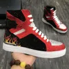 Luxuriöse Designer-Plein-Schuhe, lässige Herren-High-Top-Lederschuhe mit Nieten und flachen Sohlen, trendige Schuhe