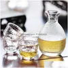 Wine Glasses Japanese Sake Bottle Set Golden Edge Rice White Warmer For 230225 Drop Delivery Dh6Ia