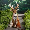 Garden Decorations 2023 Solar Harts Deer Rabbit Hedgehog Wolf Figurine Decoration Garden Miniatures Harts Hantverk Figurer Outdoor Yard -skulpturer YQ240116