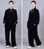 Wholesale New Chinese Style Men Women Tai Chi Kung Fu Suits Autumn Winter Thickening Velvet Martial Arts Costume Sport Sets