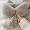 Winter Warm Plush Knitted Scarves Women Soft Fur Scarf Gift for Love Girlfriend Fashion Accessories