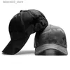 Gorras de bola Camuflaje negro Tapa dura Cabeza grande Talla grande Sombrero de béisbol Moda coreana para hombre Gorra de sol transpirable ligera 55-60 cm 60-65 cm Q240116