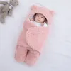 Baby Sleeping Bag Ultra-Soft Fluffy Fleece Född filt Infant Boys Girls Clothes Sleeping Nursery Wrap Swaddle 3 6 M 240116