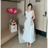 Casual Dresses Korea High Street Thin White Sleeveless Dress Women 2024 Summer Loose Chic Split All-Match Mid Length