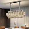 Ljuskronor modern kristallrektangel ljuskrona för matsal lyxig heminredning hängande lampa led kök ö inomhus belysning fixtur