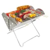 Bärbar vikbar BBQ Grill Multifunction Camping Barbecue Grill Spove Rack Net Vedvede Stis rostfritt stål BBQ Grill Charcoal 240116