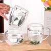 Mugs Dried Flower Double Wall Clear Glass Coffee Insulated Cup For Cold Beverages Latte Espresso