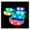 Party Present LED Color Changing Sile Armband Armband med 12 nycklar 200 meter fjärrkontroll blinkande ljus glödande armband för Dh4yu