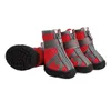 Vestuário para cães 4 unidades / conjunto Sapatos antiderrapantes reflexivos resistentes ao desgaste para cães meias botas respiráveis com zíper