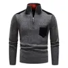 Pull en toison masculin de qualité supérieure à moitié zipper en jerseys automne-tortoir d'hiver