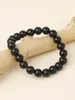 Bangle Yuokiaa Natural Black Agate Beded Energy Armband Vintage Elegant Meditation Yoga Treatment Spiritual Jewelry Par