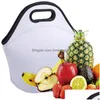 Sublimation Insated Lunch Bags Blanks Reusable Neoprene Diy Tote Bag 0614 Drop Delivery Dhnpu