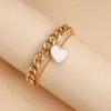 Jewelry: Geometric Coarse Aluminum Chain, Three Dimensional White Imitation Fritillaria Bracelet, Female Instagram, Simple and Personalized Handicraft