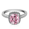 ソリティアリング新しいMticolored Square Large Zircon Ring Classic Qualitiesダイヤモンドホワイトゴールドメッキワークマンシップ爆発653 K2ドロップDHBI4