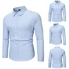 Chemises habillées pour hommes Chemise homme Haut Chemisier Cadeau quotidien Vacances Hiver Automne Revers Manches longues Hommes Polyester Couleur unie régulière