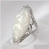 Bandringe Retro Colorf Shell aushöhlen Diamantringe Schmuck Frauen Ring Womans Mode 75 N2 Drop Lieferung Schmuck Ring Dhjsv