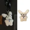 Mignon peluche pilote lapin poupée porte-clés anneau femme porte-clés sac charmes jouet voiture porte-clés fête cadeau bibelot cadeaux pour amis 240116