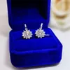 Baifu Jewelry Portuguese Cutting DEF VVS Halo Gold Moissanite Earrings