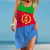 Casual Dresses Eritrea Flag Dress Women's Fashion Sleeveless Bohemian Beach Party Evening Holiday Sexy Midi Strap Girl Summer